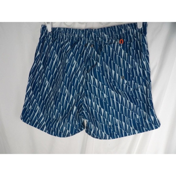 Land's End Men's Blue Geometric Polyester Swim Trunks Board Shorts Size L 36-38 - Picture 2 of 8